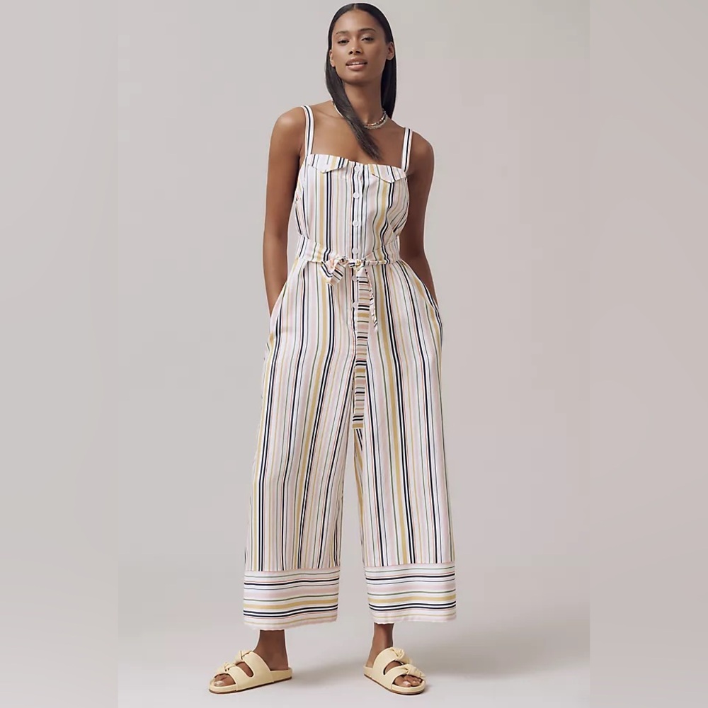 NEW. Anthropologie Easy Sleeveless Shirting Jumpsuit. NWT